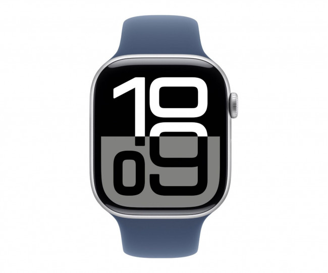 Apple Watch Series 10 GPS 46mm Silver Alu. Case w. Denim Sport Band - M/L (MWWM3) б/в
